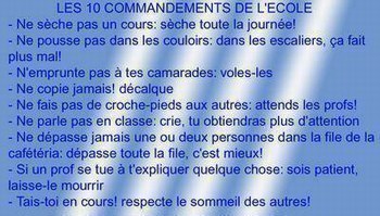 lé 10 comandemen en classe